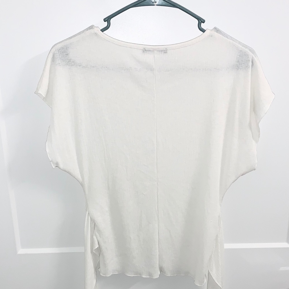 Zara White Tie-Front Blouse - Picture 5 of 6